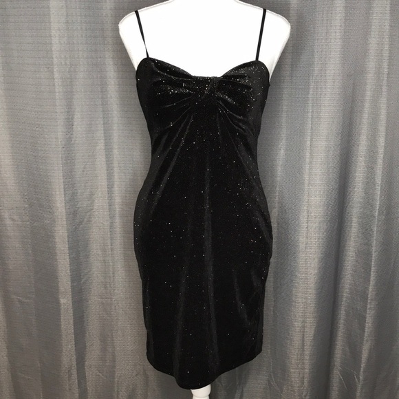 BLACK SHIMMERY SNUG DRESS MEDIUM New FASHION MAGAZINE - Picture 1 of 6